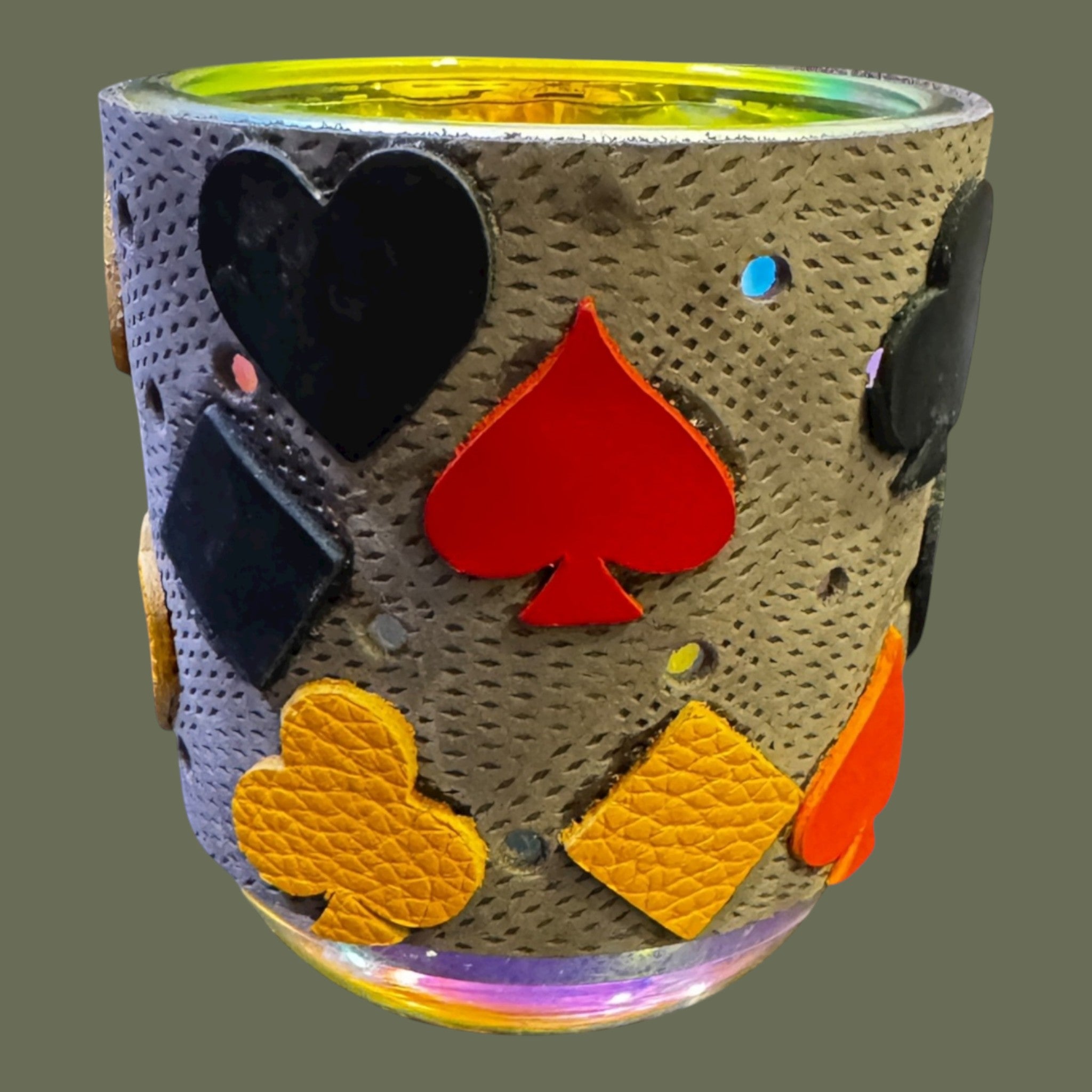 Leather wrapped candles