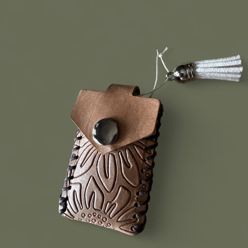 Genuine Leather Mini Scissors keyring