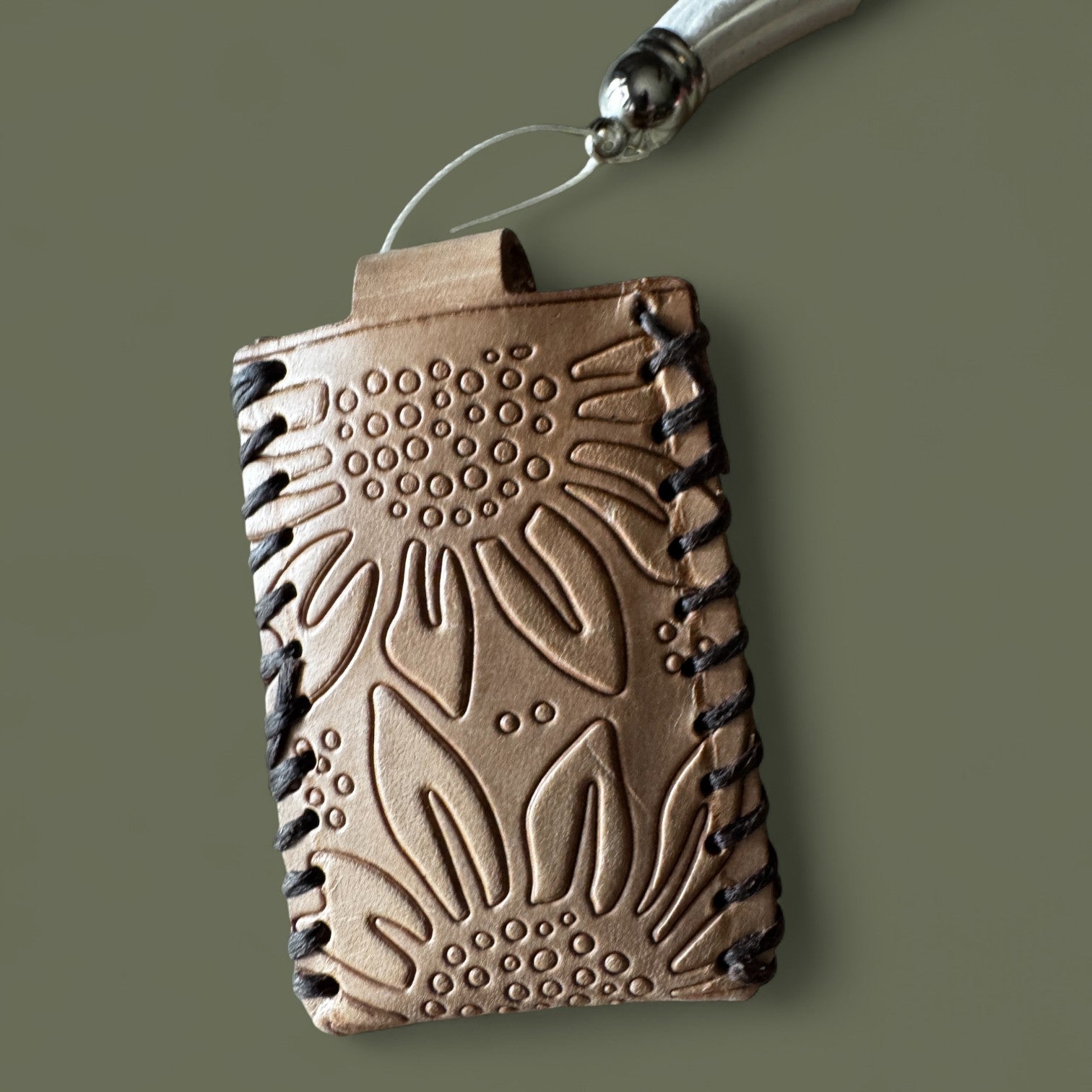 Genuine Leather Mini Scissors keyring