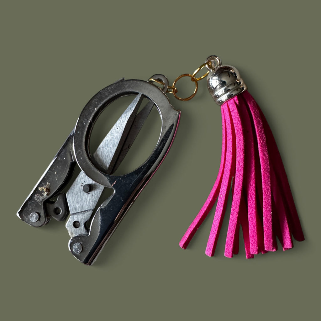 Genuine Leather Mini Scissors keyring